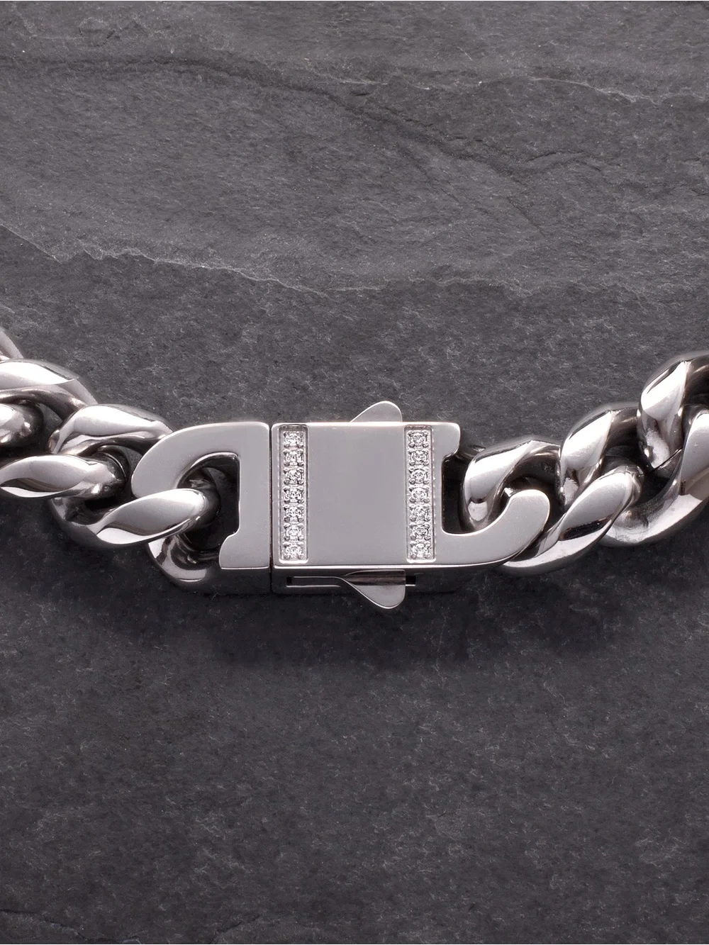 Stainless Steel High Polished 12mm 24inch Curb Link Chain Necklace With CZ Clasp